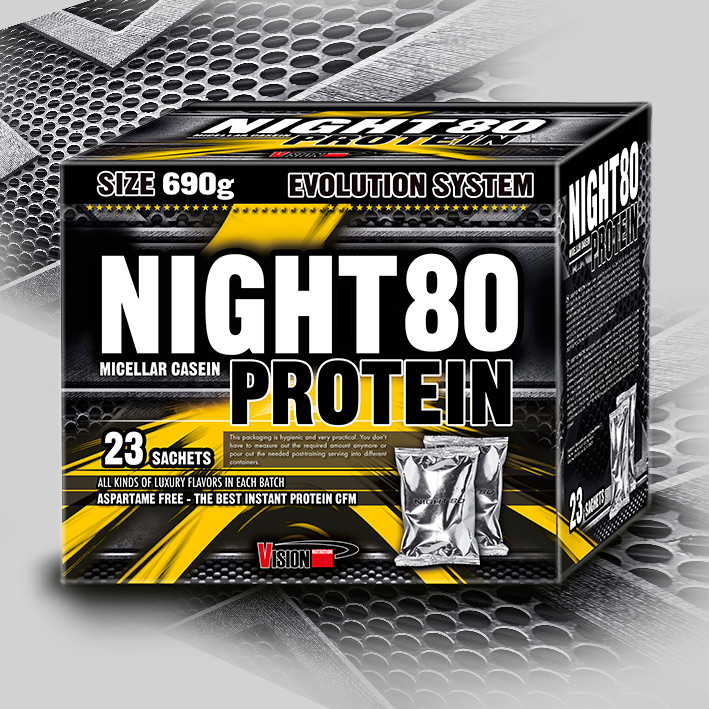 NIGHT 80 PROTEIN micelární casein 690 g (23 sachets)